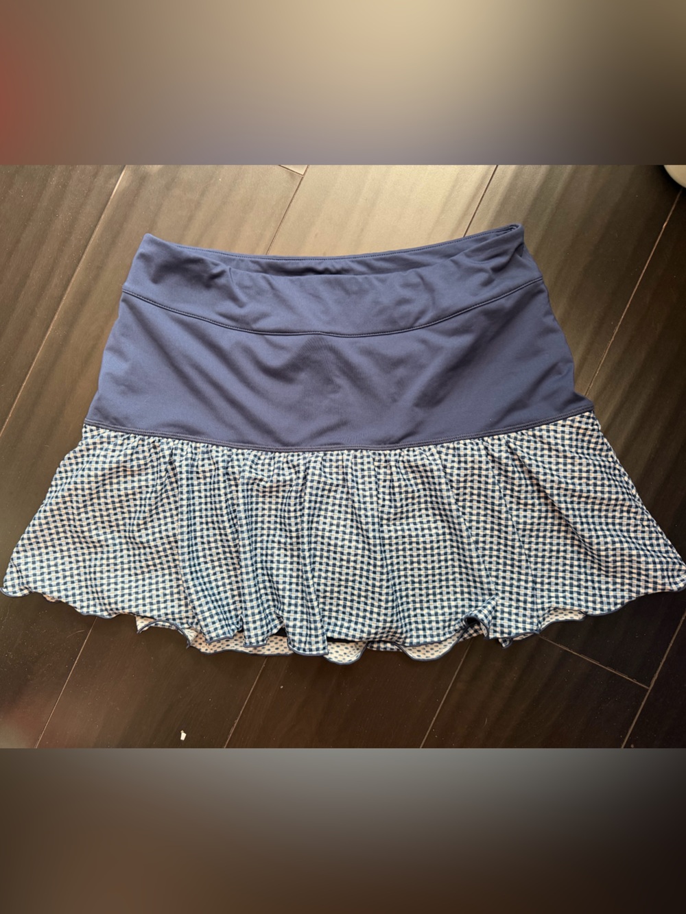Vineyard Vines Navy Blue Gingham Ruffle athletic Skort Euc XS